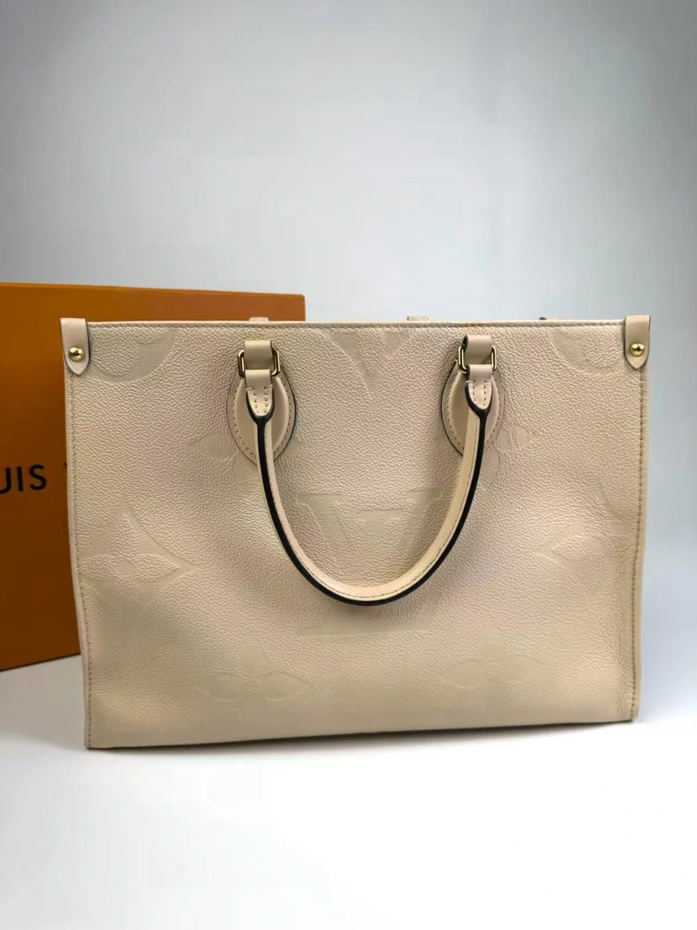 Louis Vuitton Beige Embossed Monogram Crossbody Bag